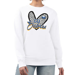 Buffalo Sabres G-III 4Her by Carl Banks Women's Animal Print Heart Fleece Pullover Sweatshirt White