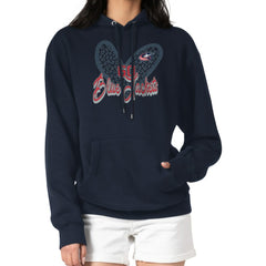 Columbus Blue Jackets G-III 4Her by Carl Banks Women's Animal Print Heart Fleece Pullover Hoodie Navy