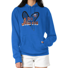 New York Islanders G-III 4Her by Carl Banks Women's Animal Print Heart Fleece Pullover Hoodie Royal