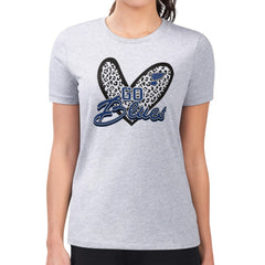 St. Louis Blues G-III 4Her by Carl Banks Women's Super-Slim Fit Lightweight Animal Print Heart T-Shirt Heather Gray