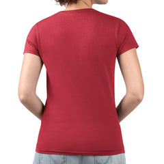 Carolina Hurricanes G-III 4Her by Carl Banks Women's Super-Slim Fit Lightweight Animal Print Heart V-Neck T-Shirt Red