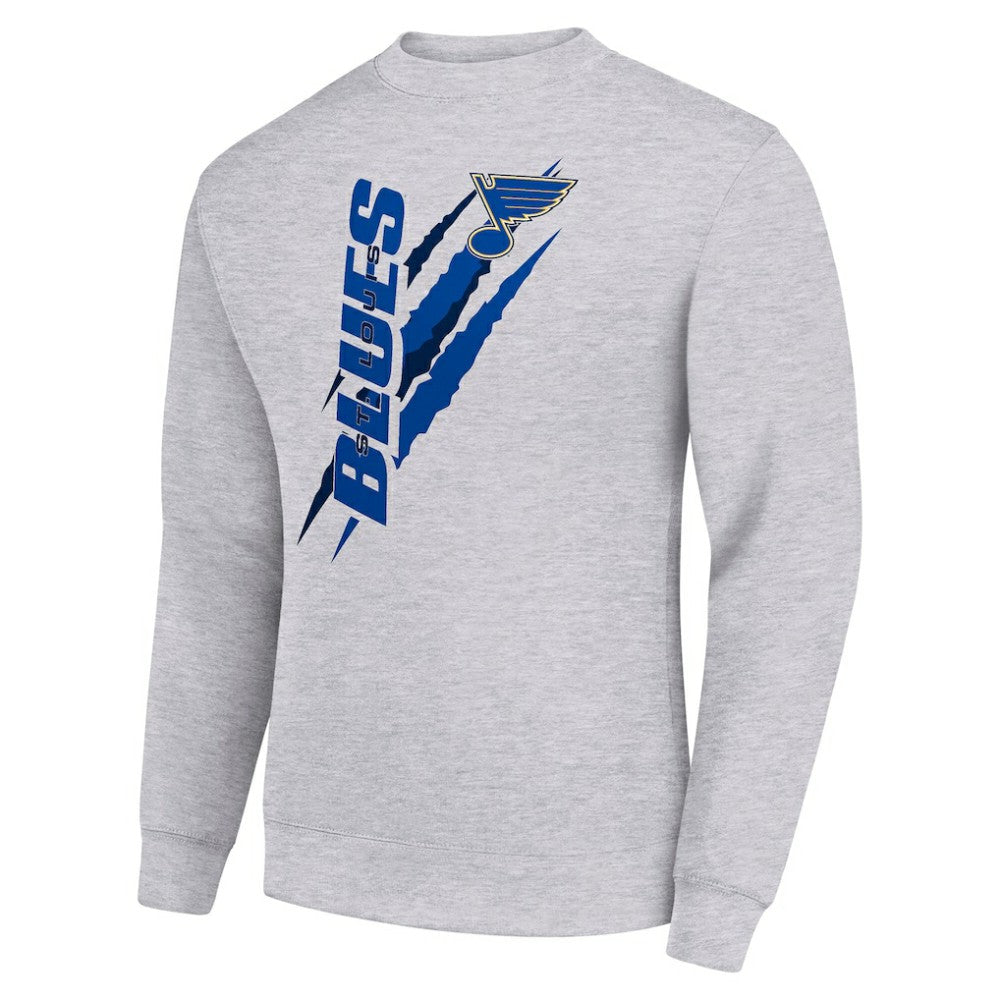 St. Louis Blues Starter Color Scratch Pullover Sweatshirt Heather Gray