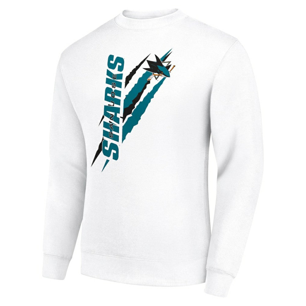 San Jose Sharks Starter Color Scratch Pullover Sweatshirt White