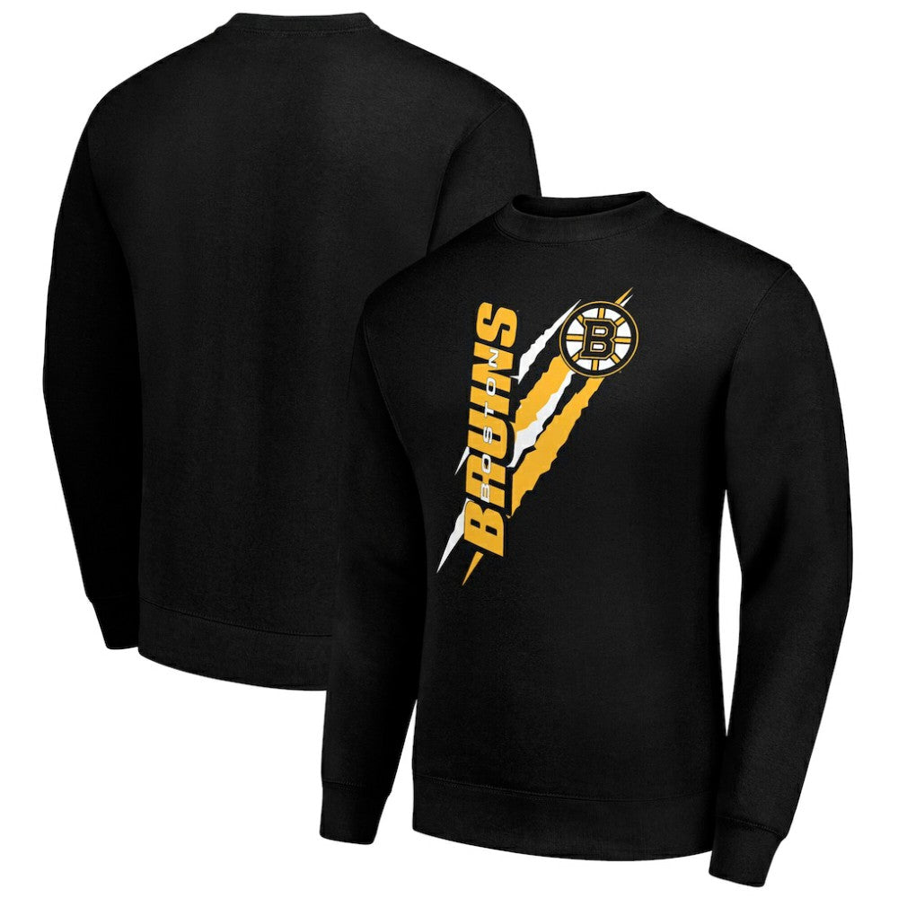 Boston Bruins Starter Color Scratch Pullover Sweatshirt Black