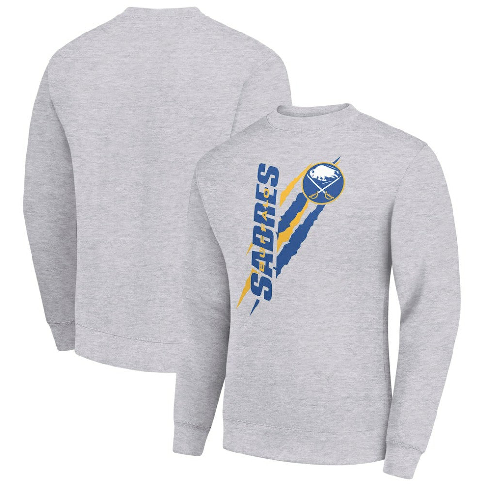 Buffalo Sabres Starter Color Scratch Pullover Sweatshirt Heather Gray
