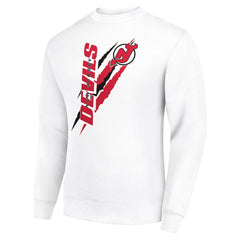 New Jersey Devils Starter Color Scratch Pullover Sweatshirt White