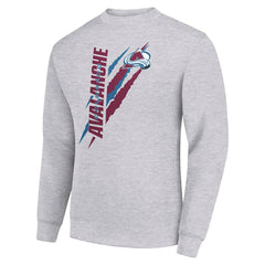 Colorado Avalanche Starter Color Scratch Pullover Sweatshirt Heather Gray