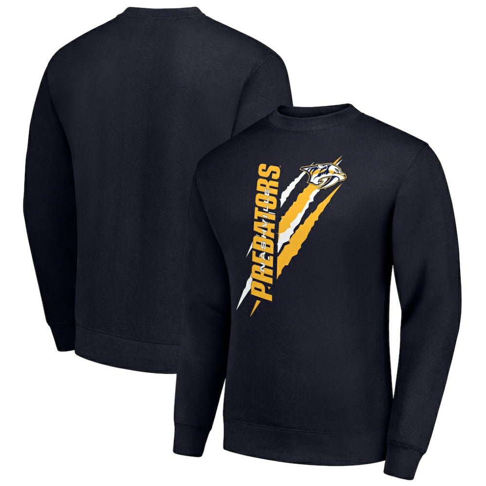 Nashville Predators Starter Color Scratch Pullover Sweatshirt Navy