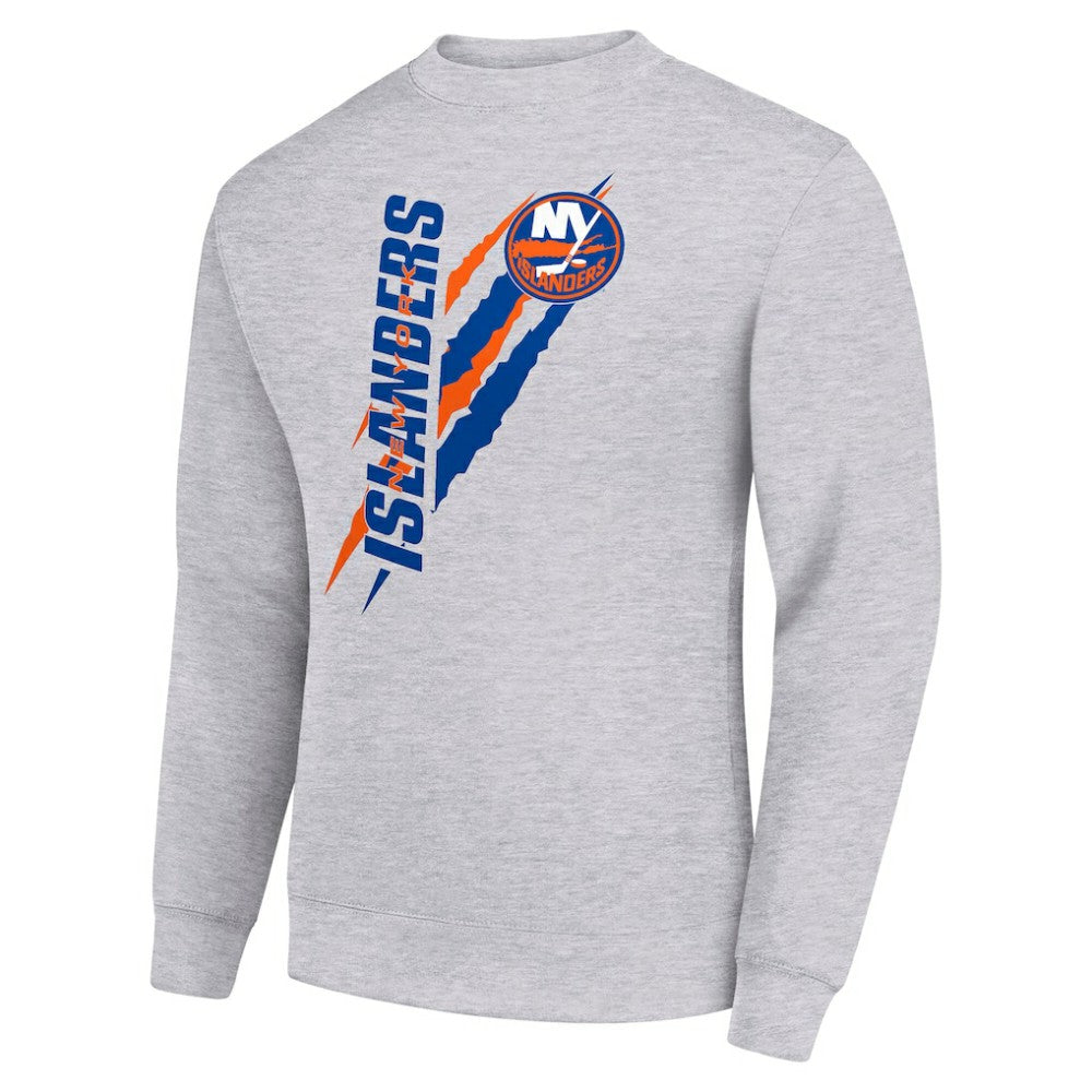 New York Islanders Starter Color Scratch Pullover Sweatshirt Heather Gray