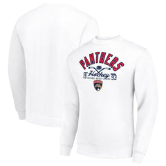Florida Panthers Starter Stick And Puck Logo Fleece Pullover Sweatshirt White