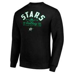 Dallas Stars Starter Stick And Puck Logo Fleece Pullover Sweatshirt Black