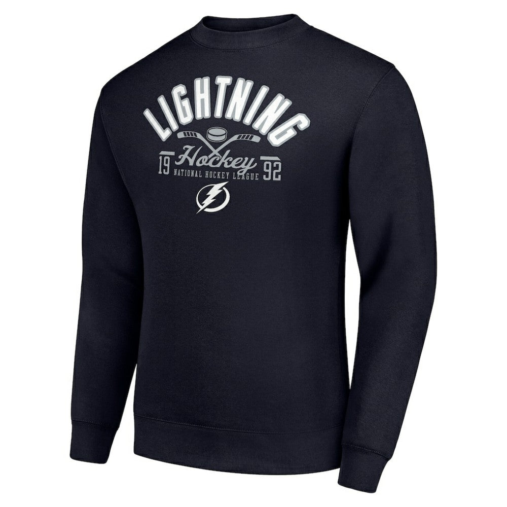 Tampa Bay Lightning Starter Stick And Puck Logo Fleece Pullover Sweatshirt Navy