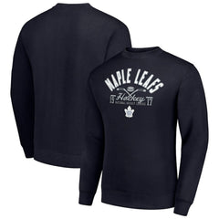 Toronto Maple Leafs Starter Stick And Puck Logo Fleece Pullover Sweatshirt Navy