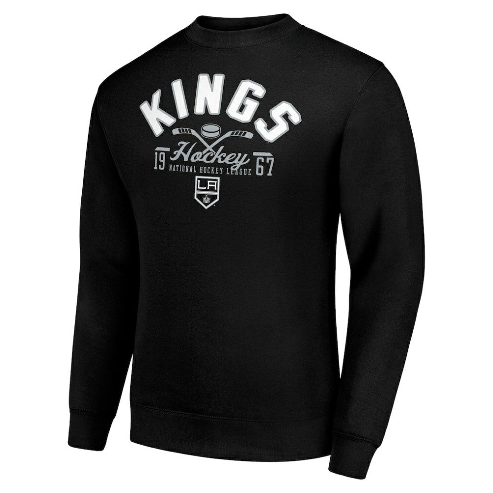 Los Angeles Kings Starter Stick And Puck Logo Fleece Pullover Sweatshirt Black