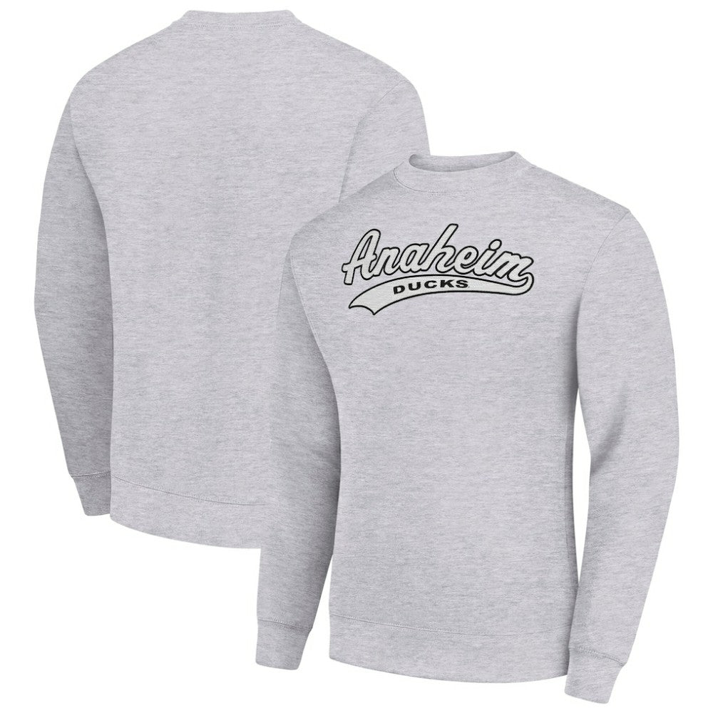 Anaheim Ducks Starter  Tailsweep City Pullover Sweatshirt Heather Gray