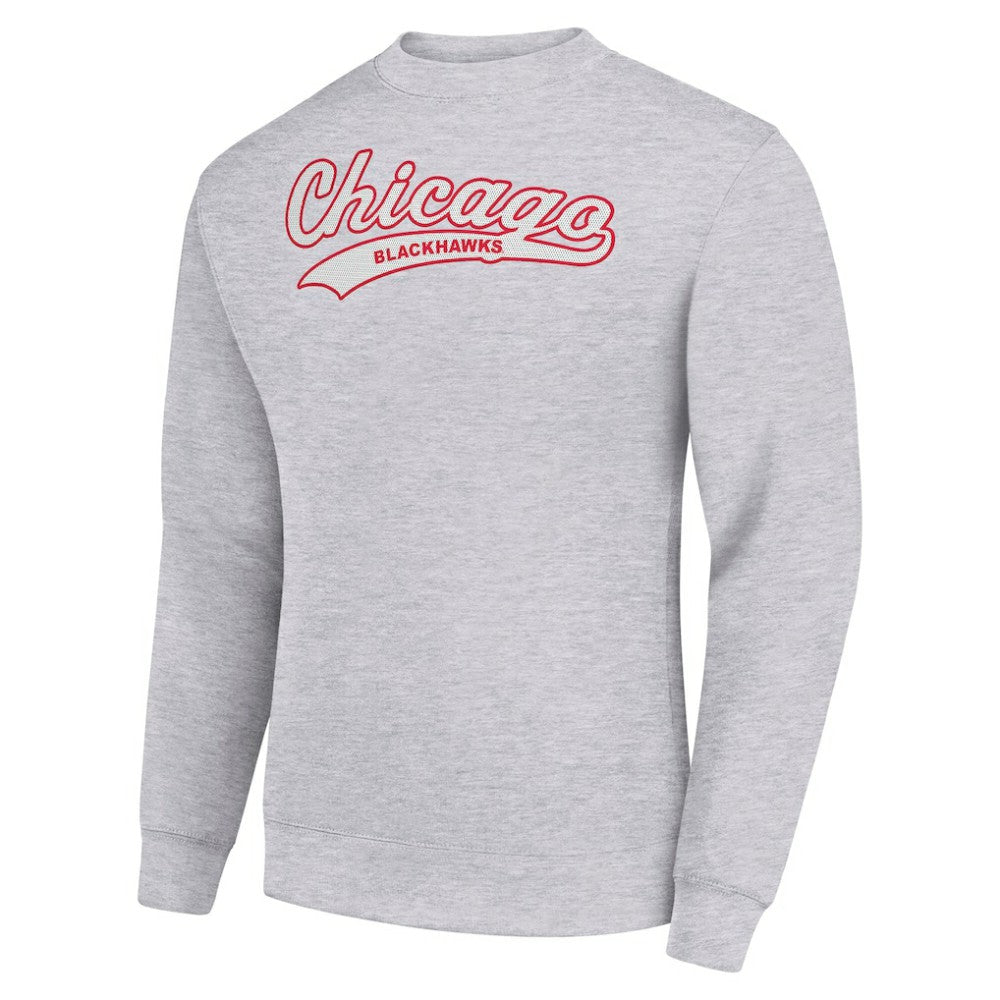 Chicago Blackhawks Starter  Tailsweep City Pullover Sweatshirt Heather Gray