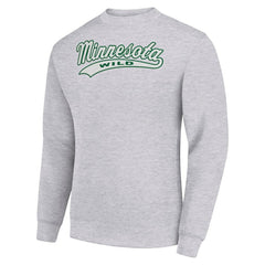 Minnesota Wild Starter  Tailsweep City Pullover Sweatshirt Heather Gray
