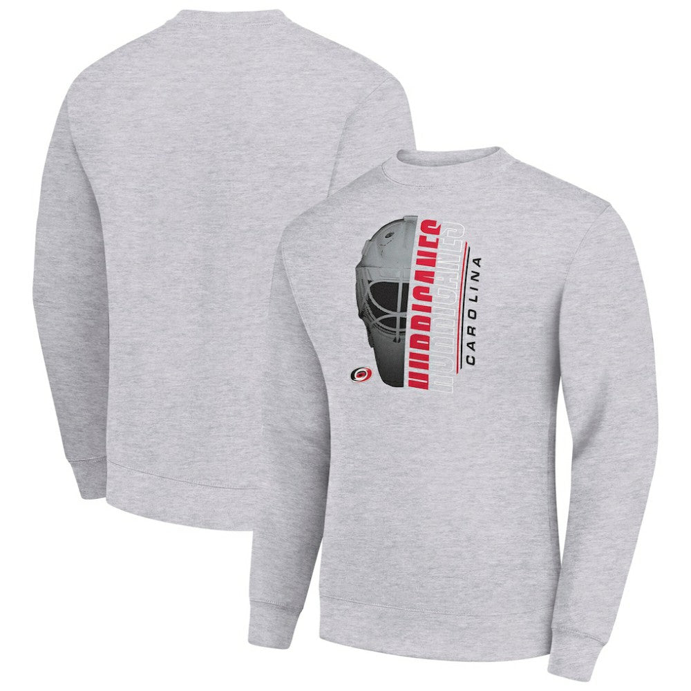 Carolina Hurricanes Starter  Half Helmet Team Logo Pullover Sweatshirt Heather Gray