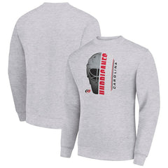 Carolina Hurricanes Starter  Half Helmet Team Logo Pullover Sweatshirt Heather Gray