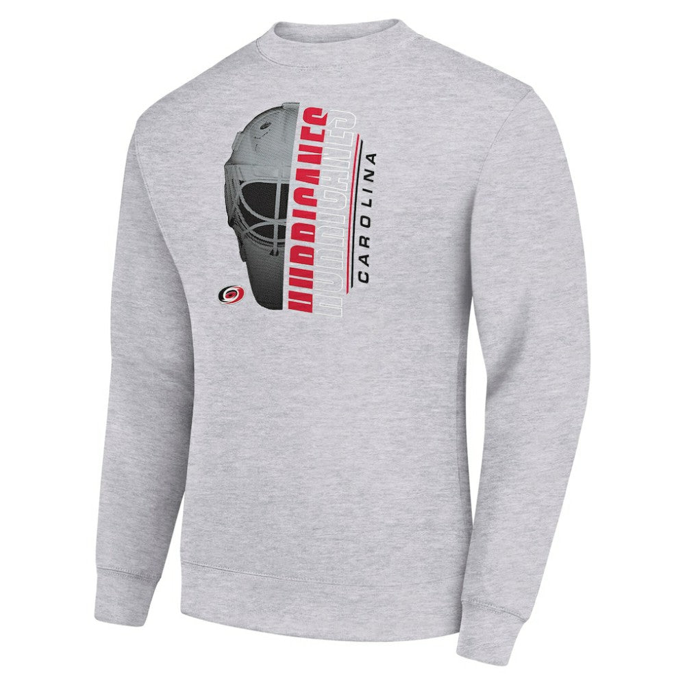 Carolina Hurricanes Starter  Half Helmet Team Logo Pullover Sweatshirt Heather Gray