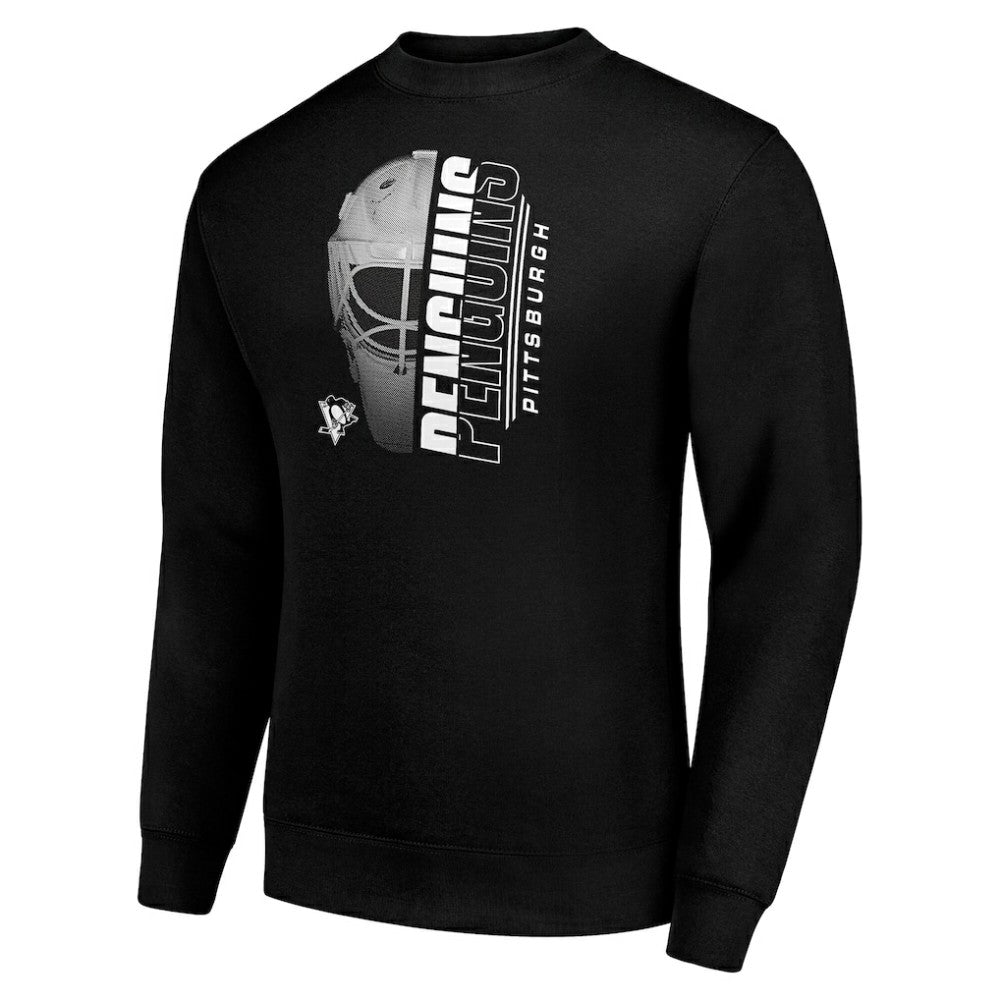 Pittsburgh Penguins Starter  Half Helmet Team Logo Pullover Sweatshirt Black