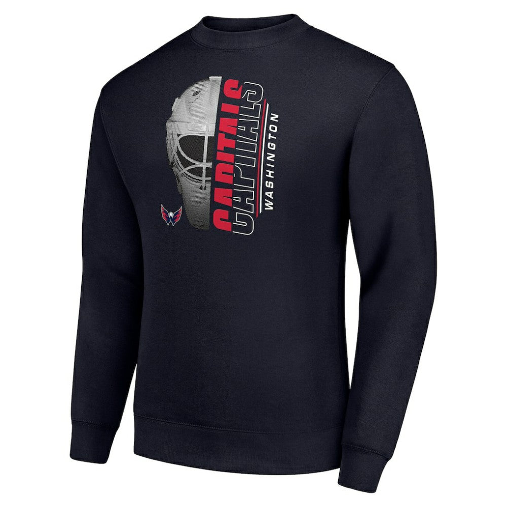 Washington Capitals Starter  Half Helmet Team Logo Pullover Sweatshirt Navy