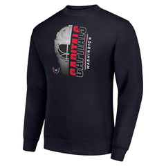 Washington Capitals Starter  Half Helmet Team Logo Pullover Sweatshirt Navy