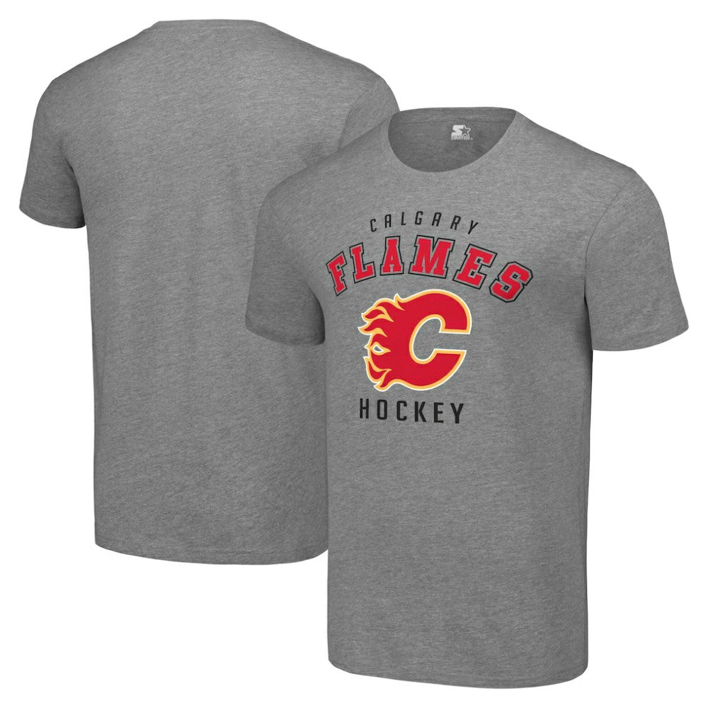 Calgary Flames Starter Logo T-Shirt Heather Gray
