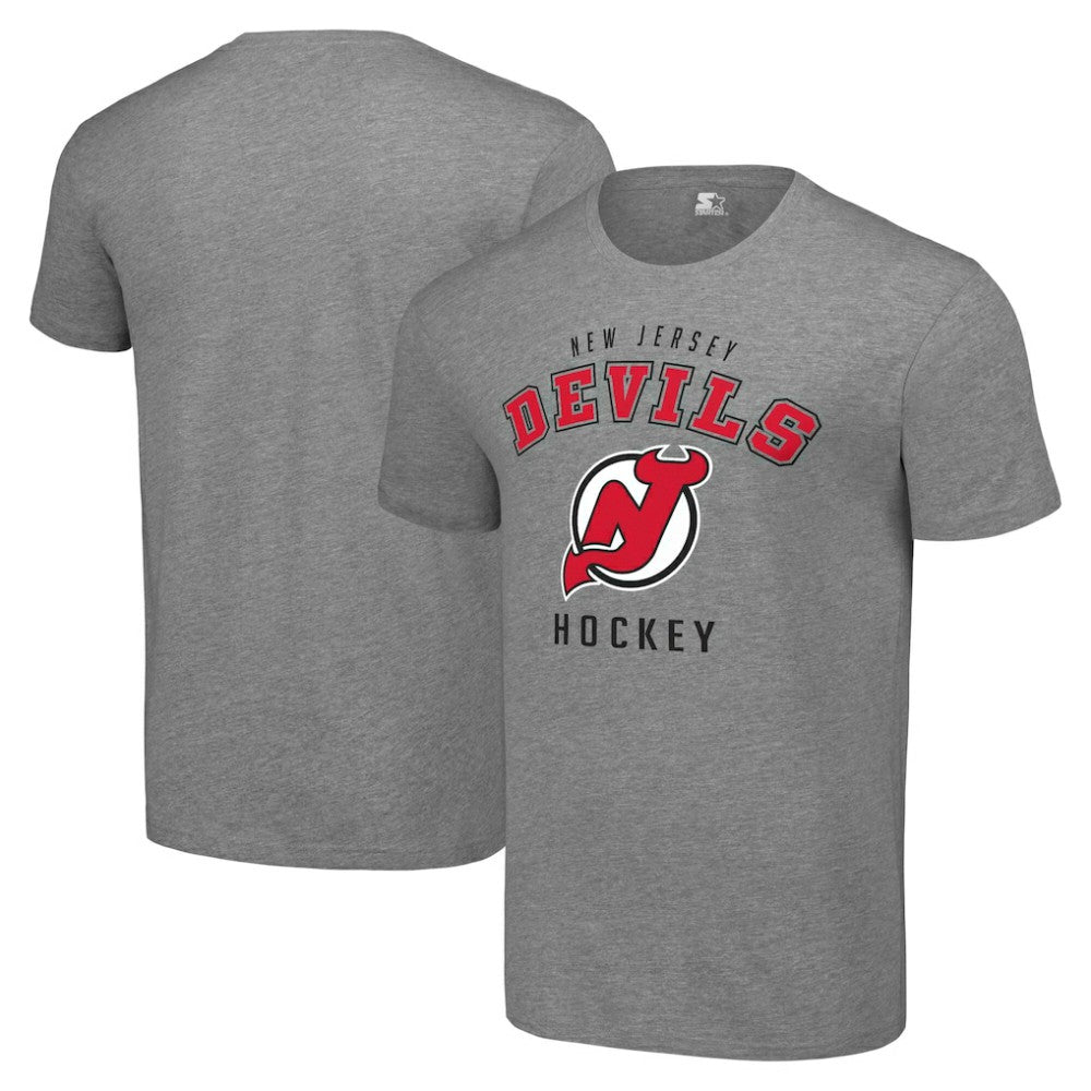 New Jersey Devils Starter Logo T-Shirt Heather Gray