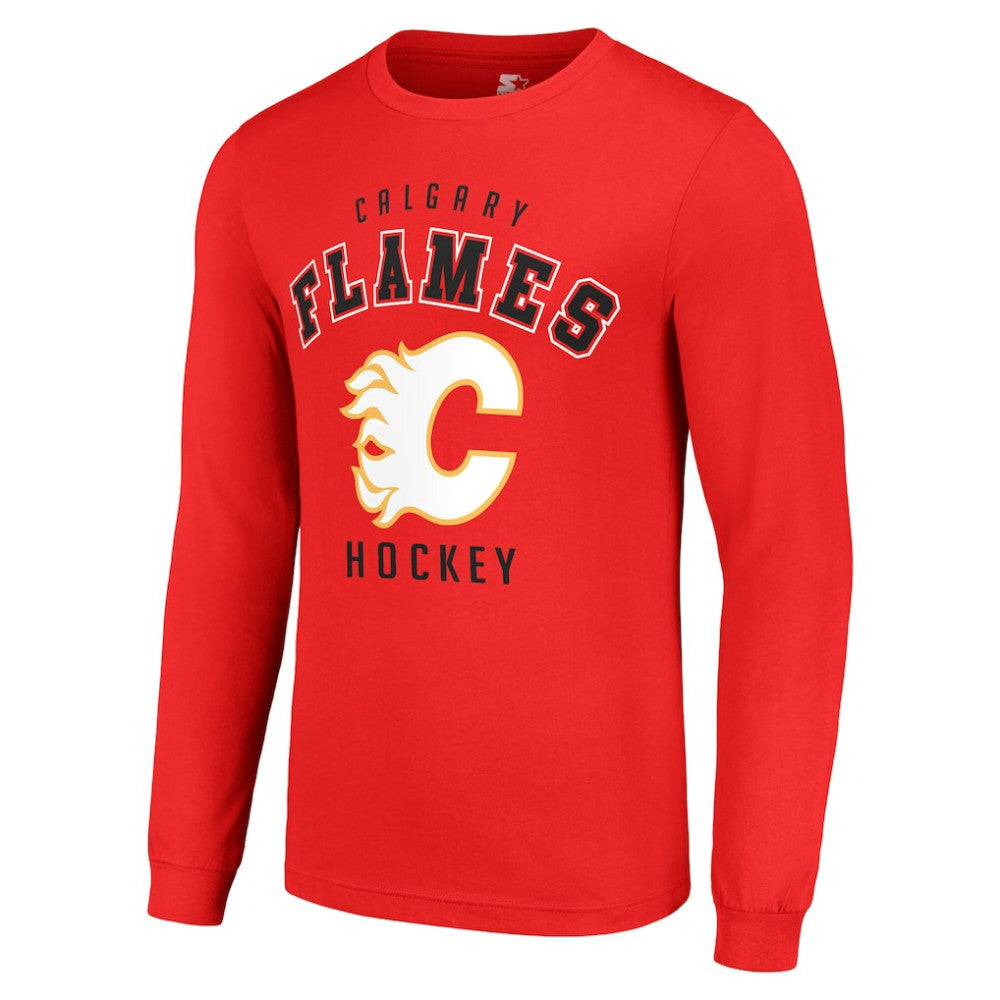 Calgary Flames Starter Logo Long Sleeve T-Shirt Red