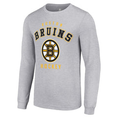 Boston Bruins Starter Logo Long Sleeve T-Shirt Heather Gray