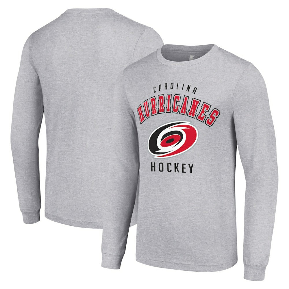 Carolina Hurricanes Starter Logo Long Sleeve T-Shirt Heather Gray