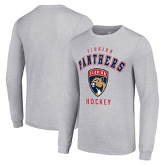 Florida Panthers Starter Logo Long Sleeve T-Shirt Heather Gray
