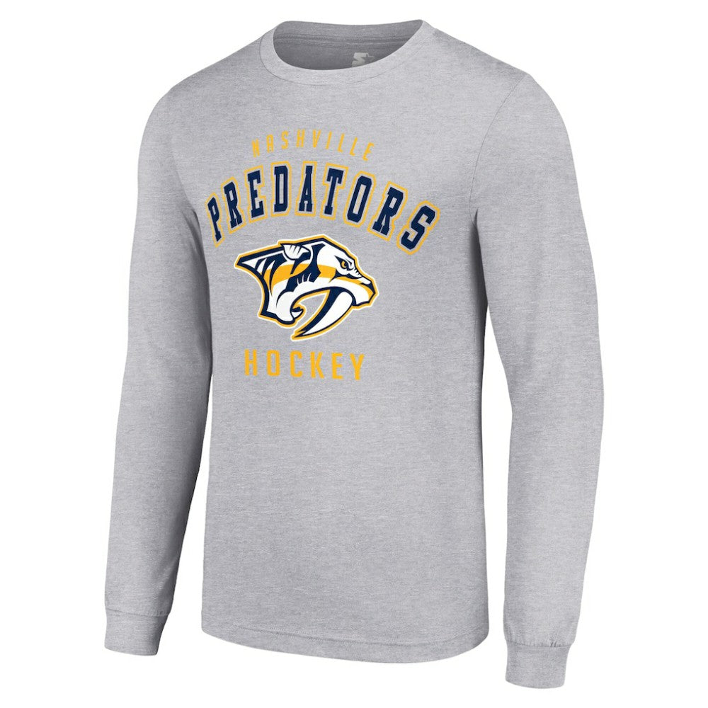 Nashville Predators Starter Logo Long Sleeve T-Shirt Heather Gray