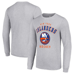 New York Islanders Starter Logo Long Sleeve T-Shirt Heather Gray