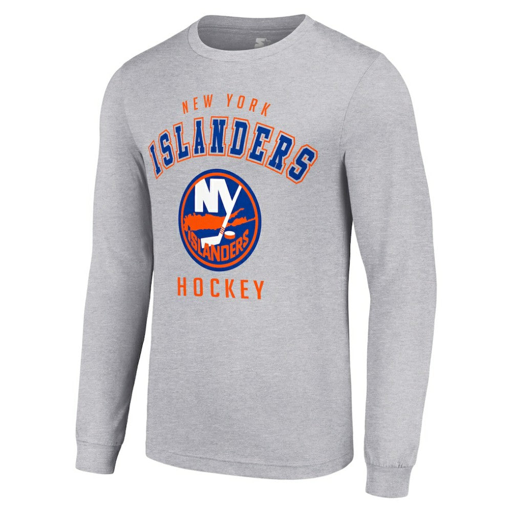 New York Islanders Starter Logo Long Sleeve T-Shirt Heather Gray