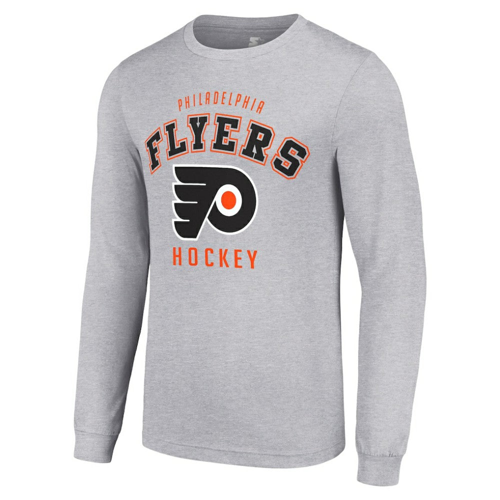 Philadelphia Flyers Starter Logo Long Sleeve T-Shirt Heather Gray