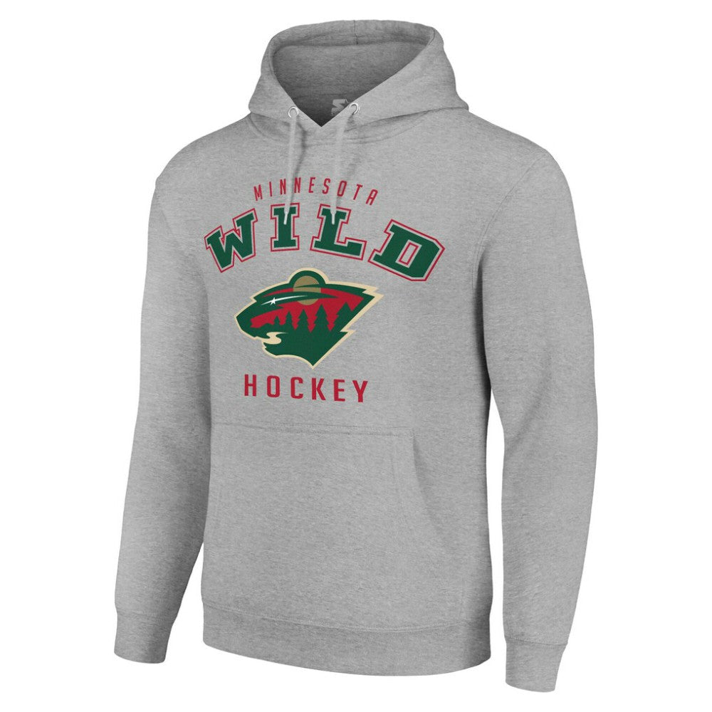Minnesota Wild Starter Logo Pullover Hoodie Heather Gray