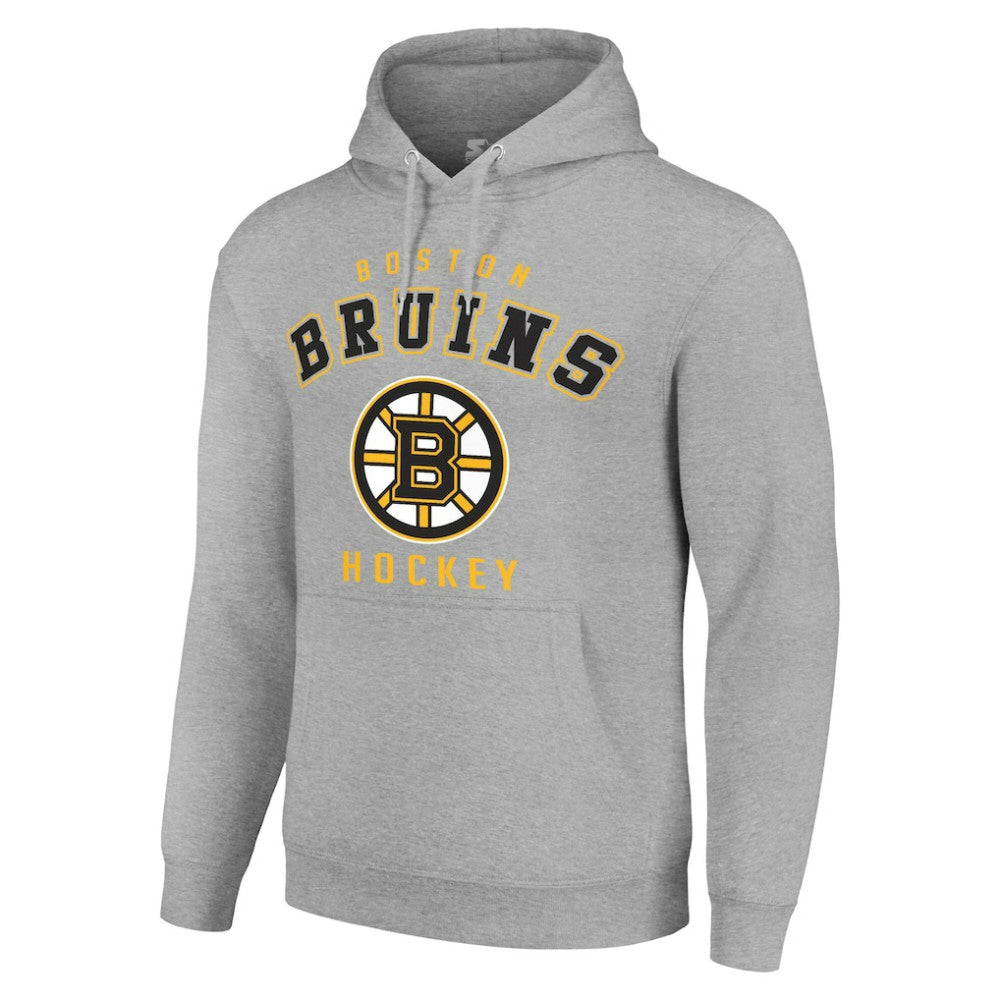 Boston Bruins Starter Logo Pullover Hoodie Heather Gray