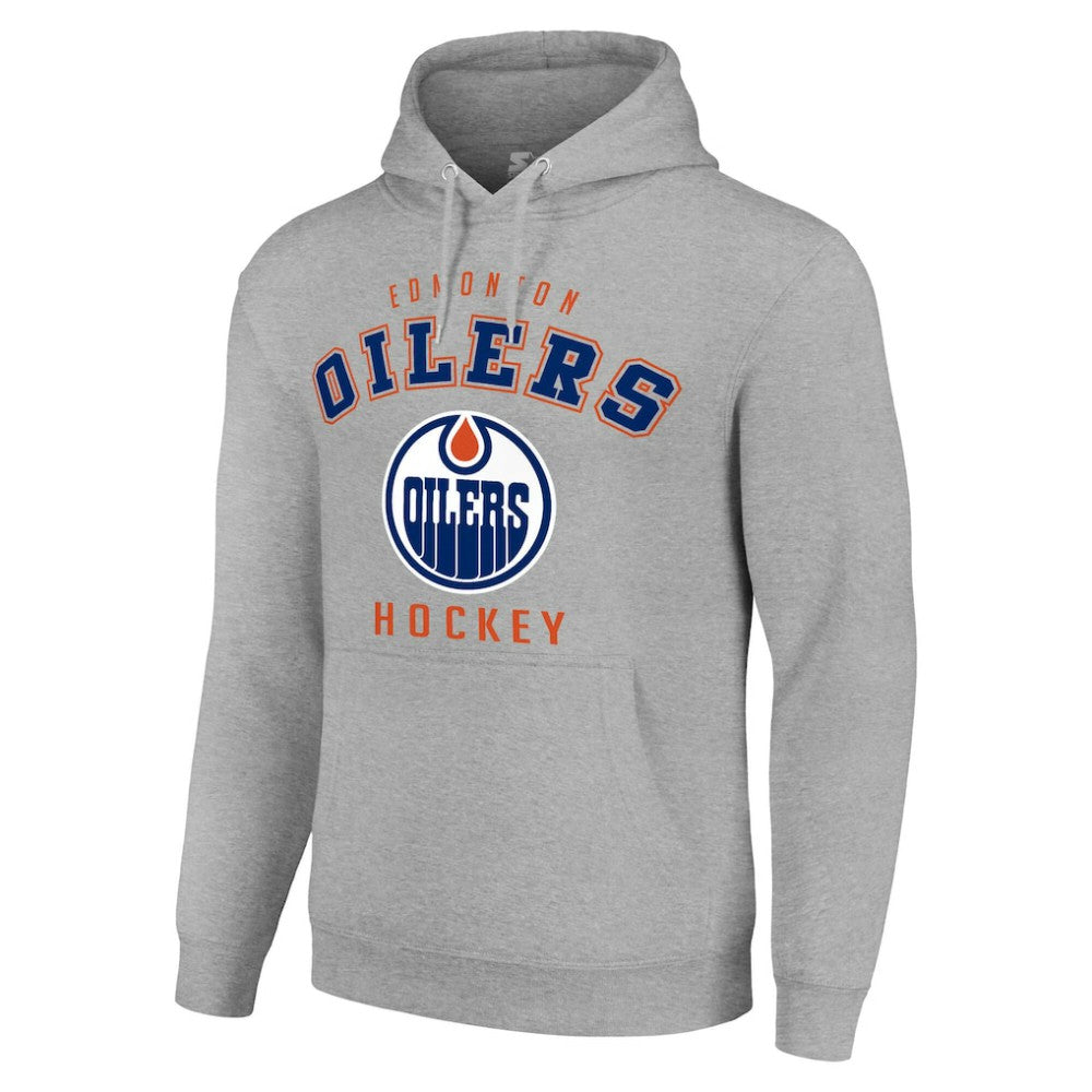 Edmonton Oilers Starter Logo Pullover Hoodie Heather Gray