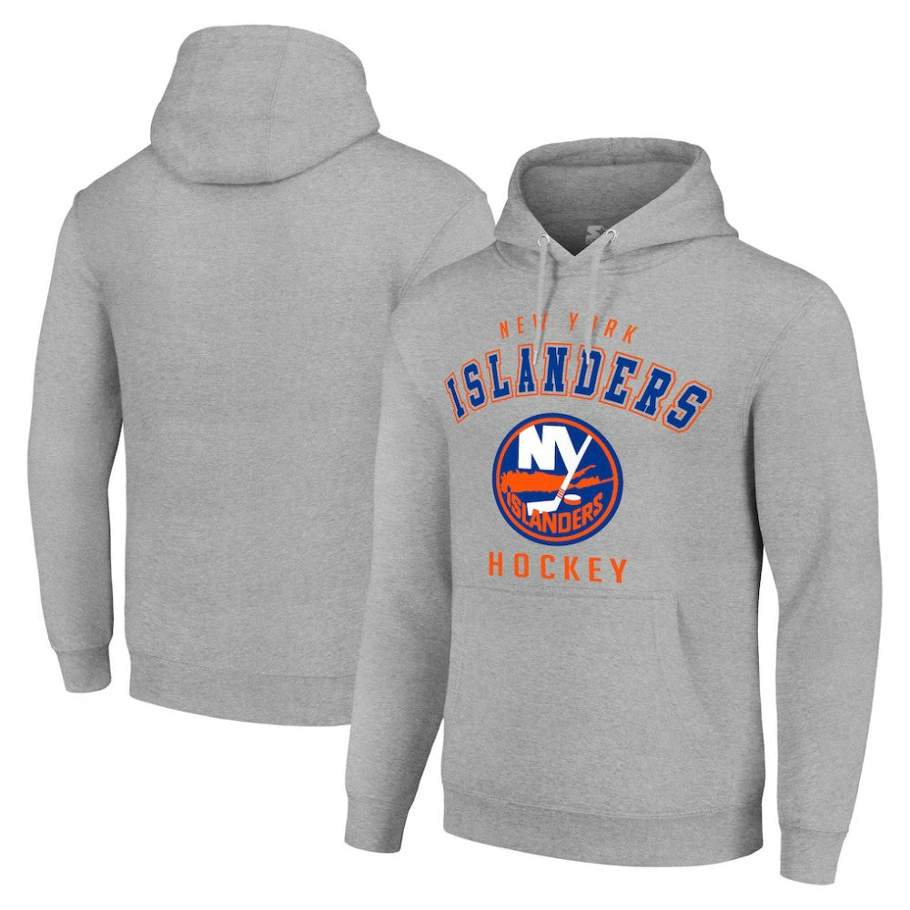 New York Islanders Starter Logo Pullover Hoodie Heather Gray