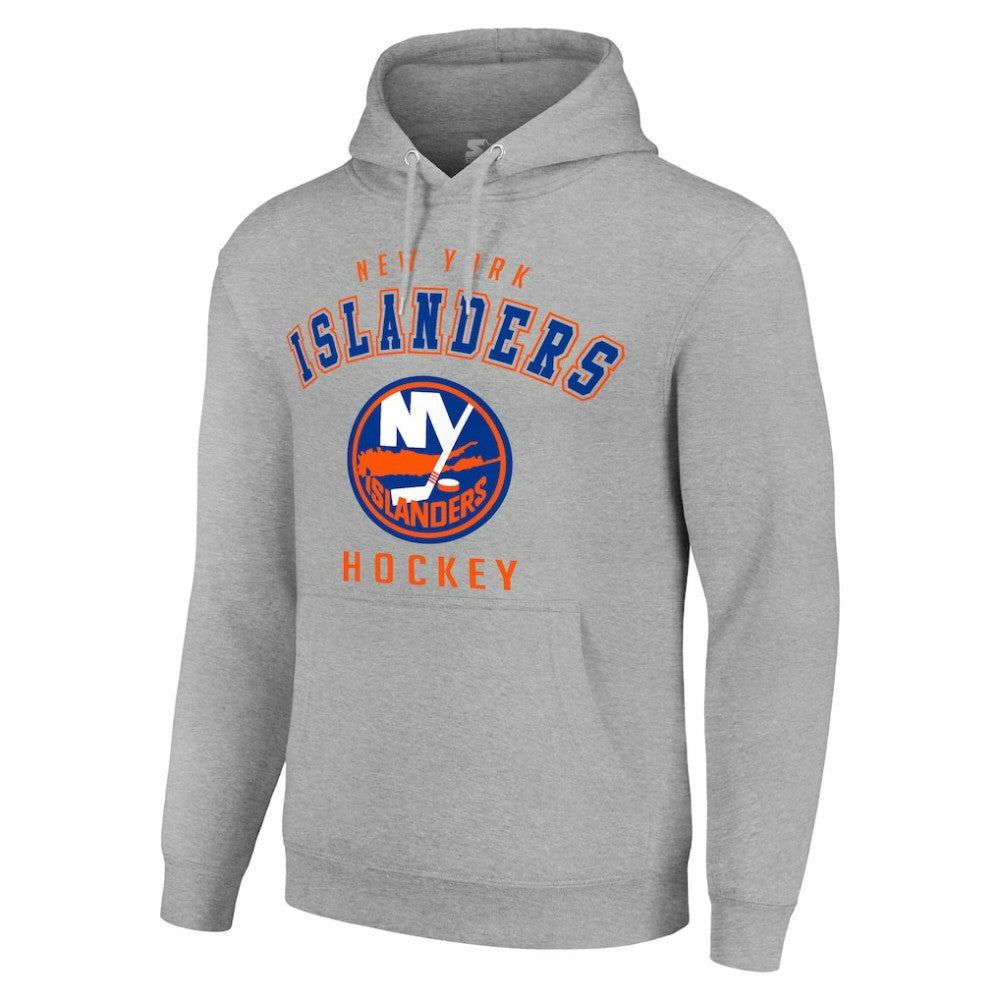 New York Islanders Starter Logo Pullover Hoodie Heather Gray