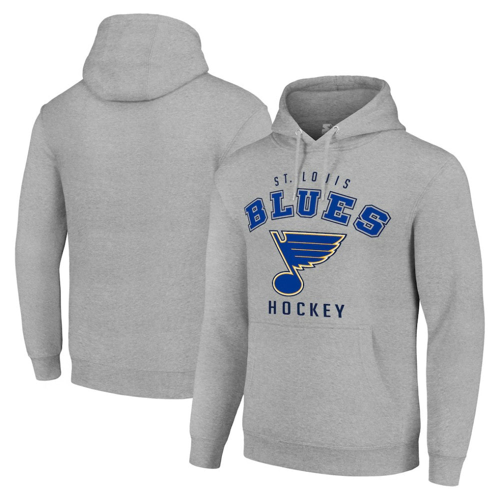 St. Louis Blues Starter Logo Pullover Hoodie Heather Gray