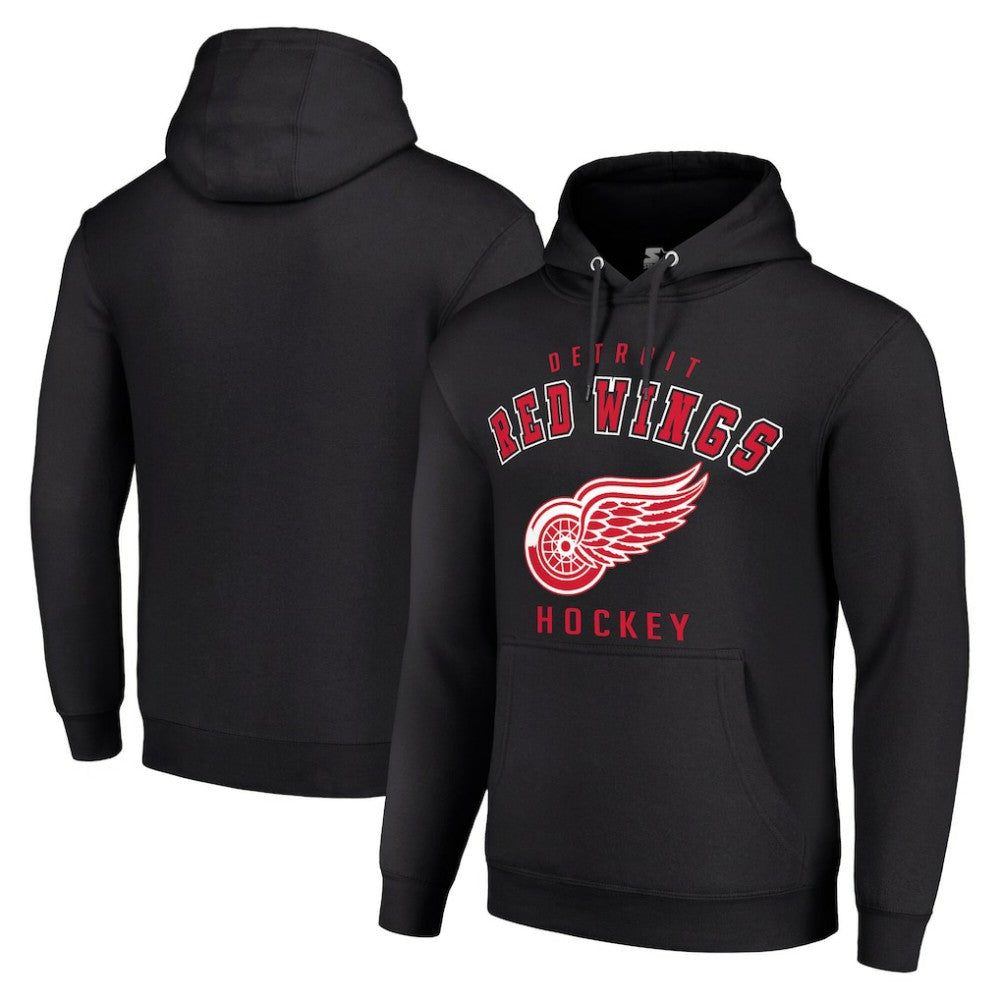 Detroit Red Wings Starter Logo Pullover Hoodie Black