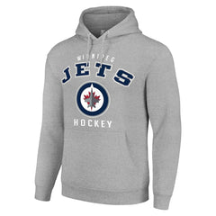 Winnipeg Jets Starter Logo Pullover Hoodie Heather Gray
