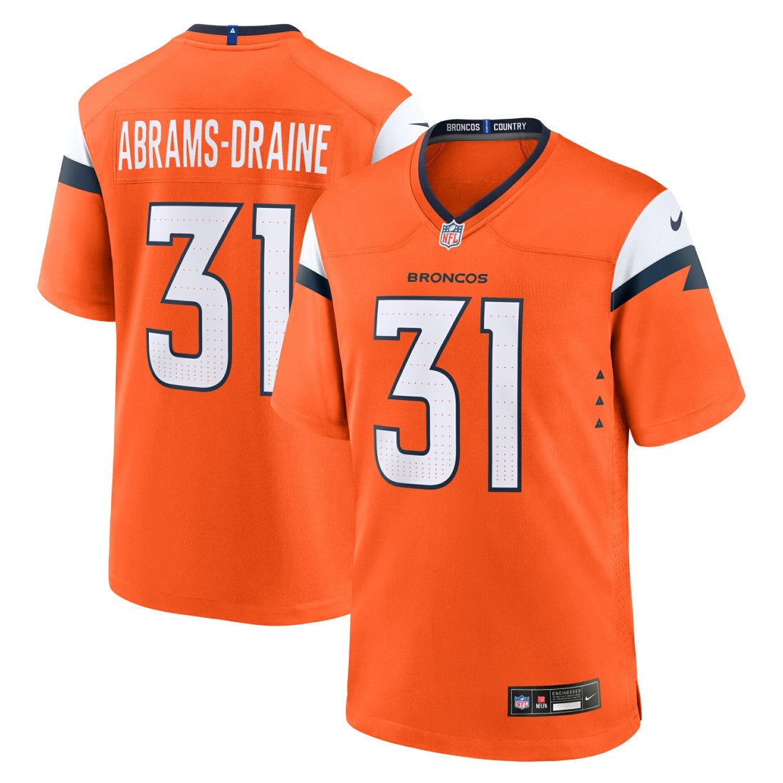 Kris Abrams-Draine Denver Broncos Team Game Jersey - Orange