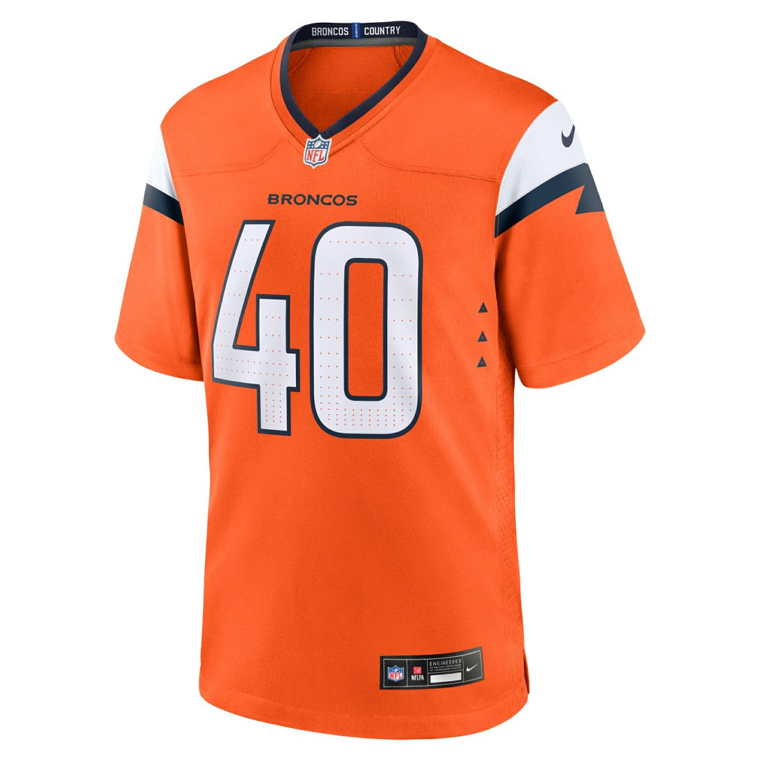 Justin Strnad Denver Broncos Team Game Jersey - Orange