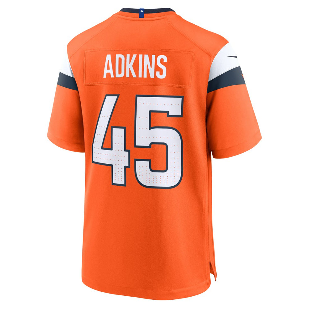Nate Adkins Denver Broncos Team Game Jersey - Orange