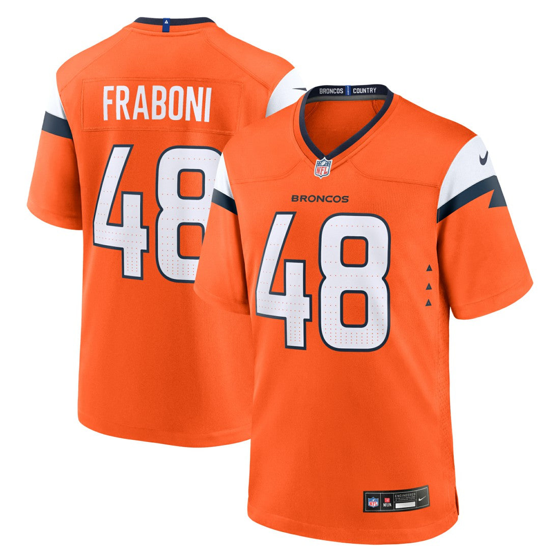 Mitchell Fraboni Denver Broncos Team Game Jersey - Orange