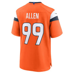 Zach Allen Denver Broncos Team Game Jersey - Orange